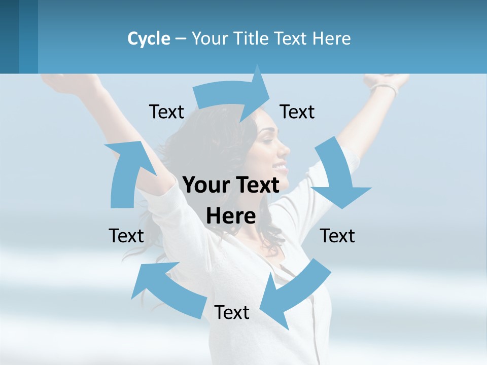 A Woman With Her Arms Up In The Air PowerPoint Template
