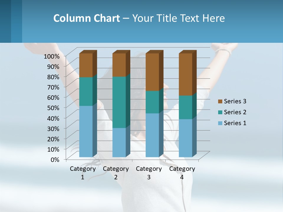 A Woman With Her Arms Up In The Air PowerPoint Template