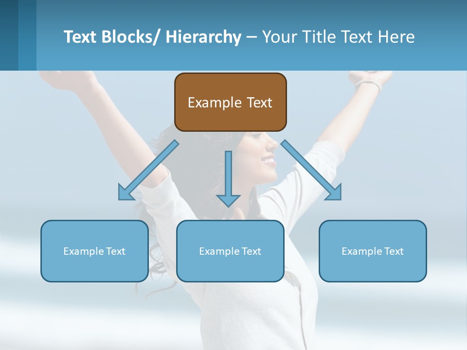 A Woman With Her Arms Up In The Air PowerPoint Template