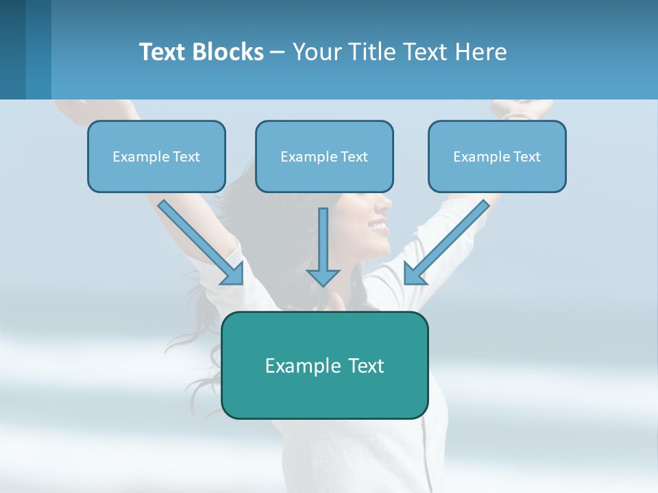 A Woman With Her Arms Up In The Air PowerPoint Template