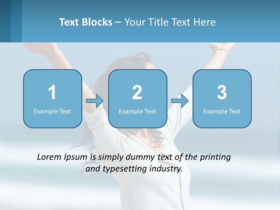 A Woman With Her Arms Up In The Air PowerPoint Template