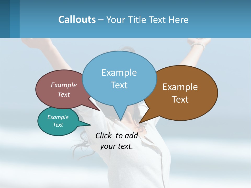 A Woman With Her Arms Up In The Air PowerPoint Template