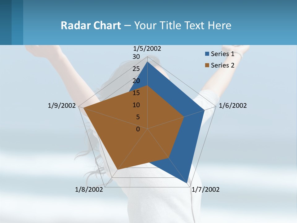 A Woman With Her Arms Up In The Air PowerPoint Template