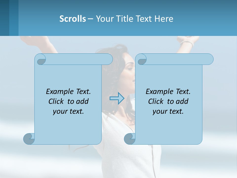A Woman With Her Arms Up In The Air PowerPoint Template