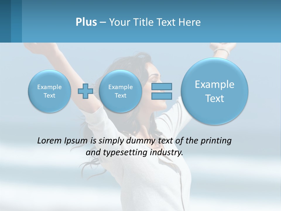 A Woman With Her Arms Up In The Air PowerPoint Template