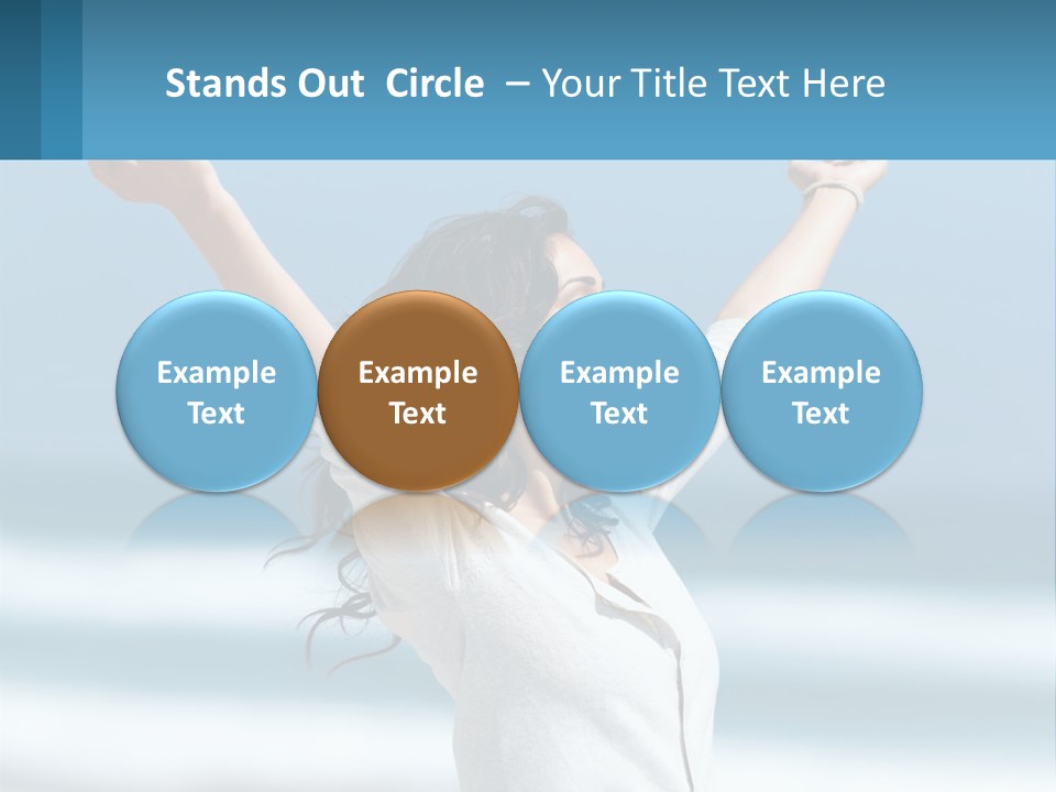 A Woman With Her Arms Up In The Air PowerPoint Template