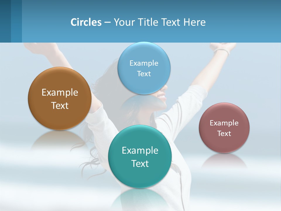 A Woman With Her Arms Up In The Air PowerPoint Template