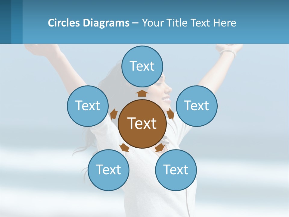 A Woman With Her Arms Up In The Air PowerPoint Template