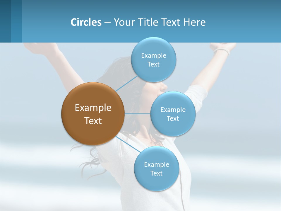 A Woman With Her Arms Up In The Air PowerPoint Template