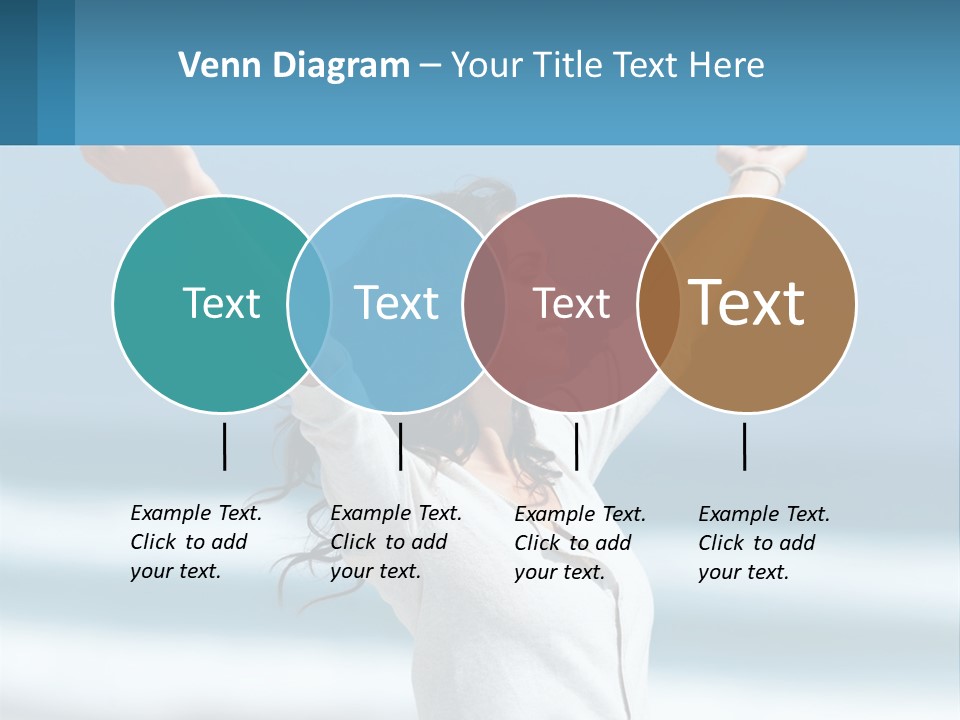 A Woman With Her Arms Up In The Air PowerPoint Template