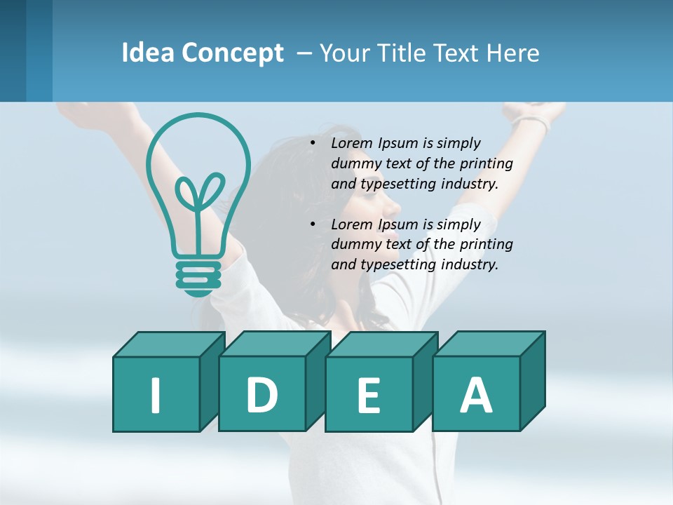 A Woman With Her Arms Up In The Air PowerPoint Template