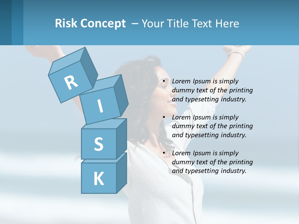 A Woman With Her Arms Up In The Air PowerPoint Template