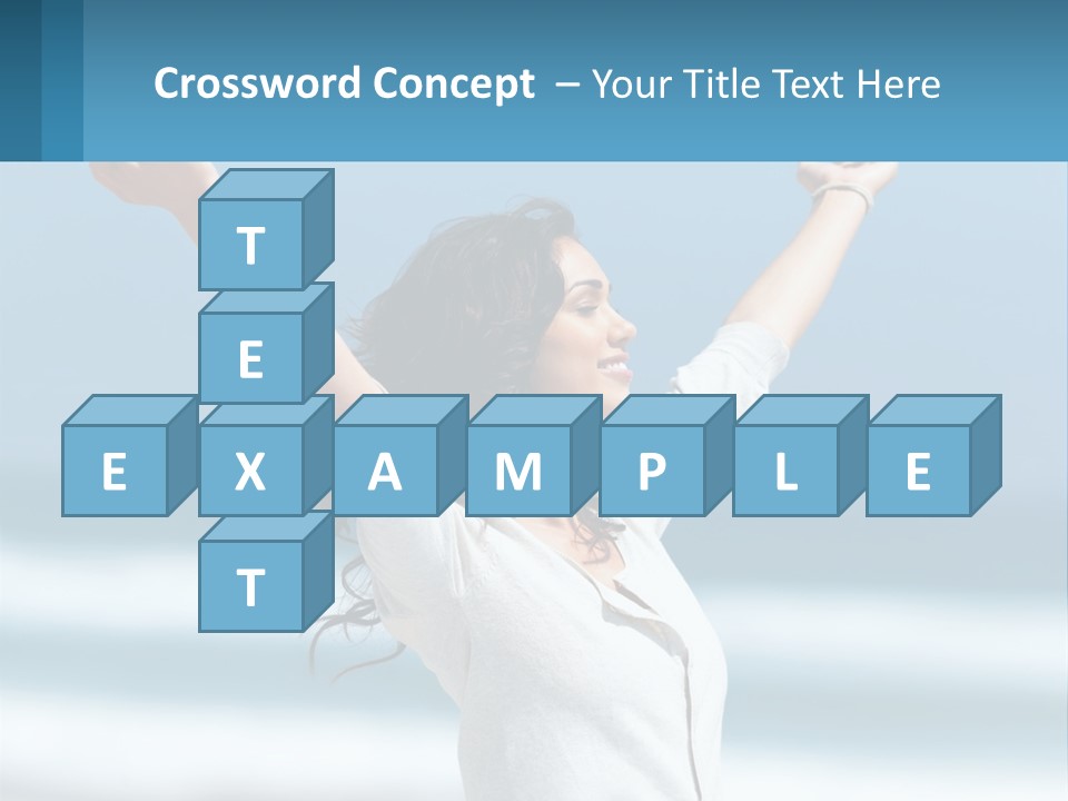 A Woman With Her Arms Up In The Air PowerPoint Template