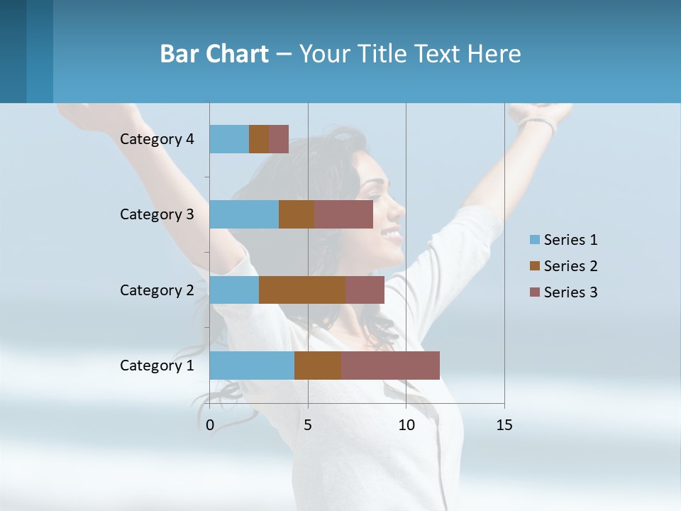 A Woman With Her Arms Up In The Air PowerPoint Template