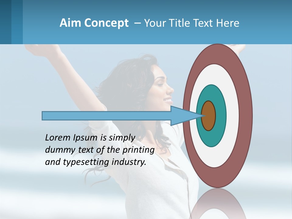 A Woman With Her Arms Up In The Air PowerPoint Template