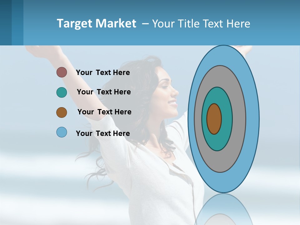 A Woman With Her Arms Up In The Air PowerPoint Template