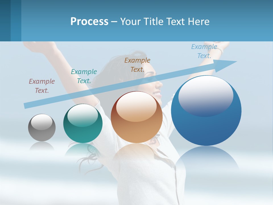 A Woman With Her Arms Up In The Air PowerPoint Template