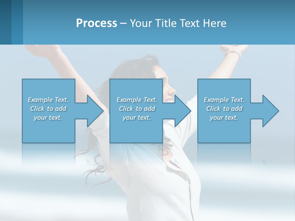 A Woman With Her Arms Up In The Air PowerPoint Template