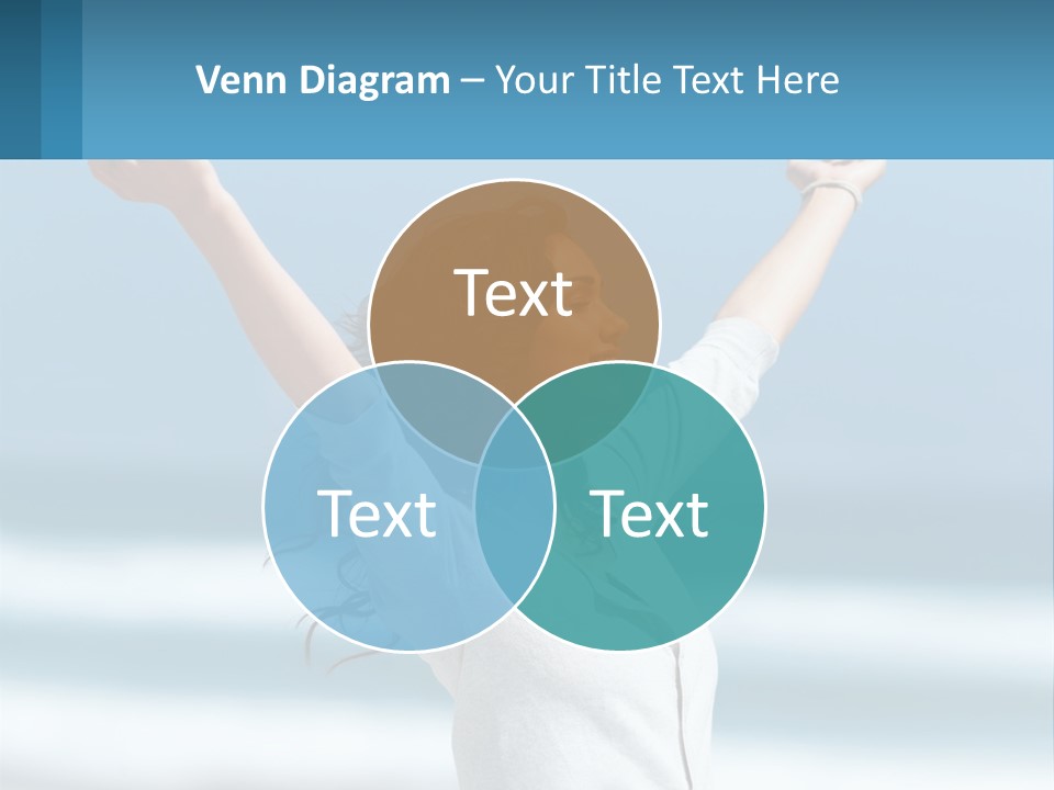 A Woman With Her Arms Up In The Air PowerPoint Template