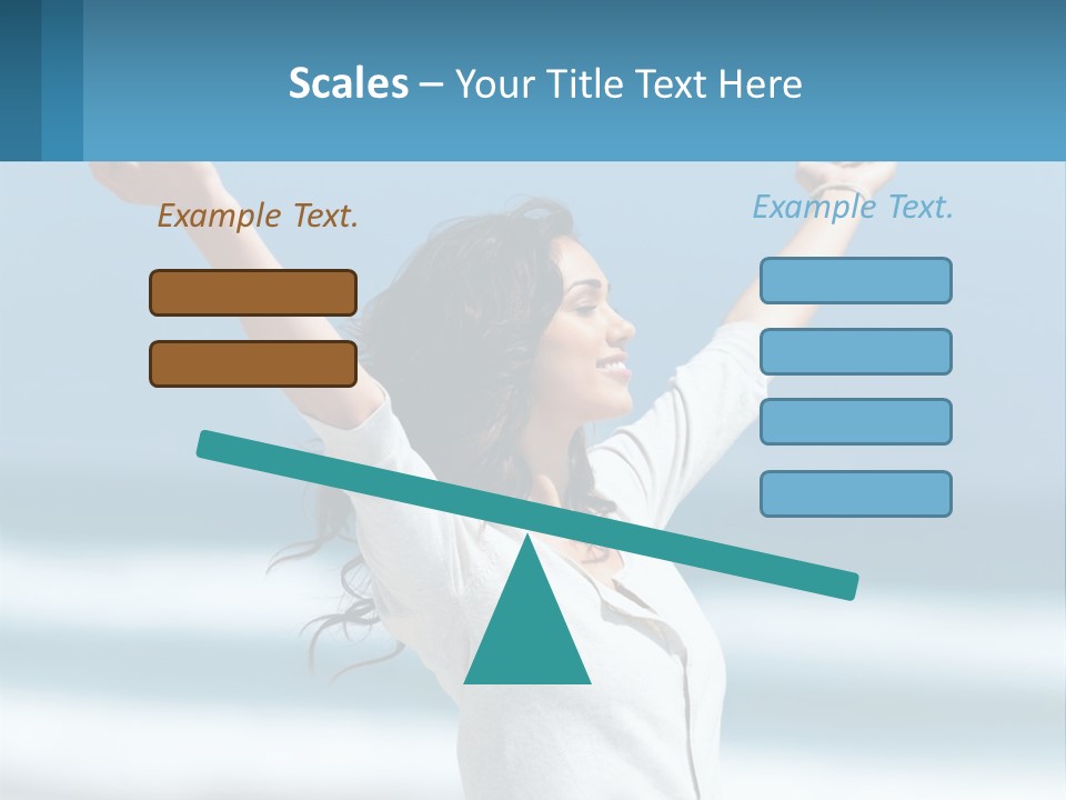 A Woman With Her Arms Up In The Air PowerPoint Template