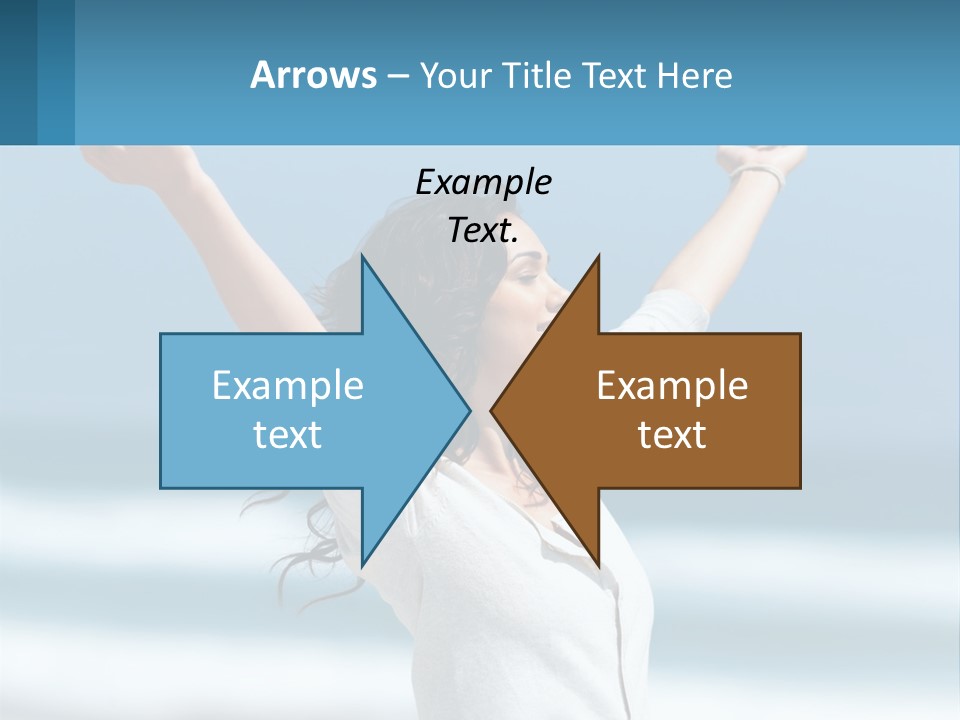 A Woman With Her Arms Up In The Air PowerPoint Template