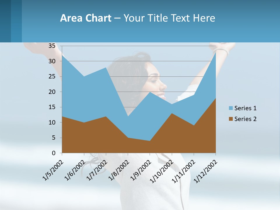 A Woman With Her Arms Up In The Air PowerPoint Template