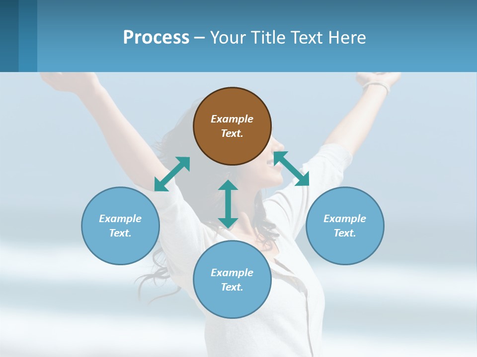 A Woman With Her Arms Up In The Air PowerPoint Template