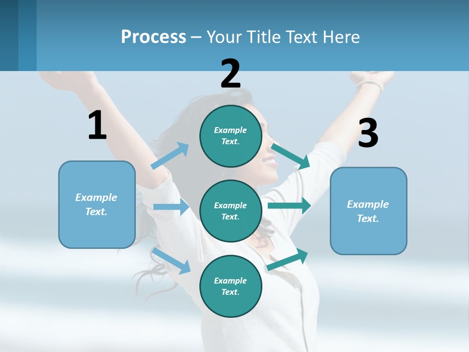 A Woman With Her Arms Up In The Air PowerPoint Template