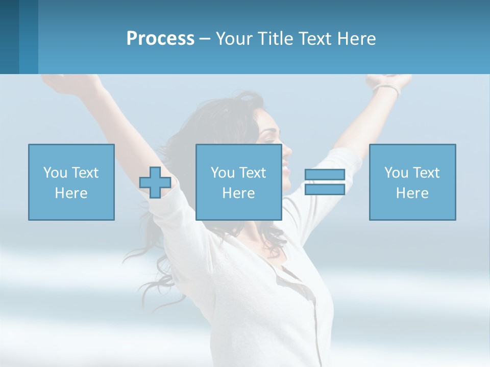 A Woman With Her Arms Up In The Air PowerPoint Template