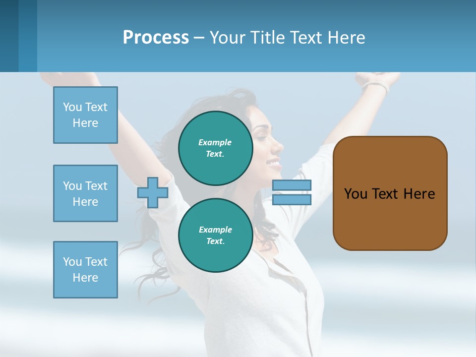 A Woman With Her Arms Up In The Air PowerPoint Template