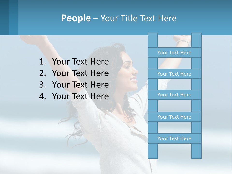 A Woman With Her Arms Up In The Air PowerPoint Template