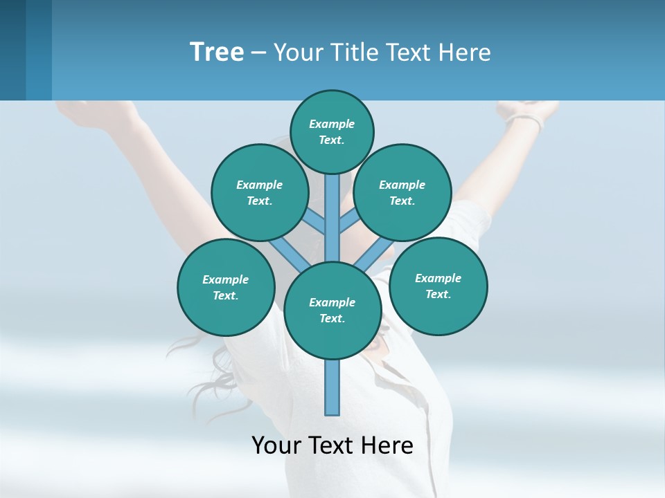 A Woman With Her Arms Up In The Air PowerPoint Template