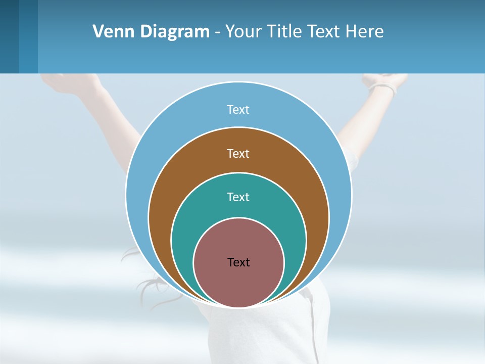 A Woman With Her Arms Up In The Air PowerPoint Template