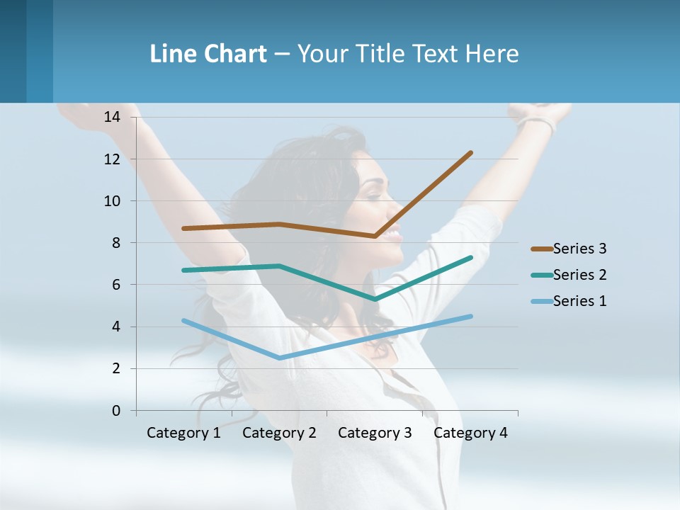 A Woman With Her Arms Up In The Air PowerPoint Template