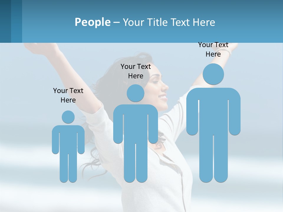 A Woman With Her Arms Up In The Air PowerPoint Template