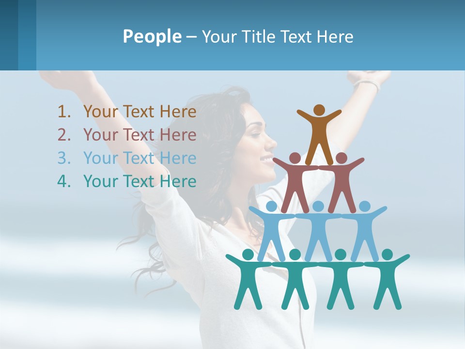 A Woman With Her Arms Up In The Air PowerPoint Template