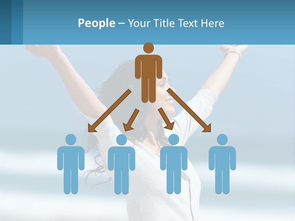 A Woman With Her Arms Up In The Air PowerPoint Template