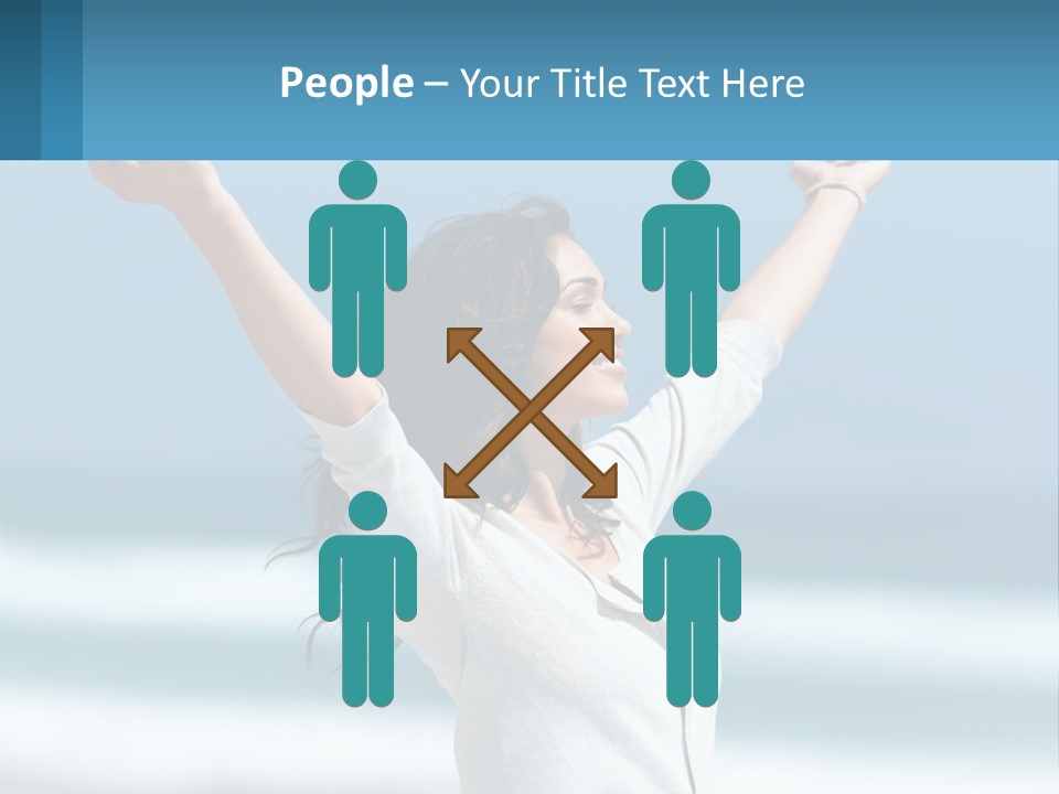 A Woman With Her Arms Up In The Air PowerPoint Template