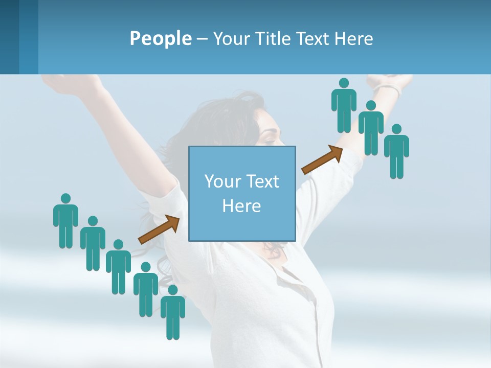 A Woman With Her Arms Up In The Air PowerPoint Template