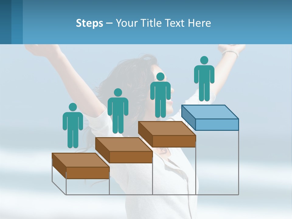 A Woman With Her Arms Up In The Air PowerPoint Template