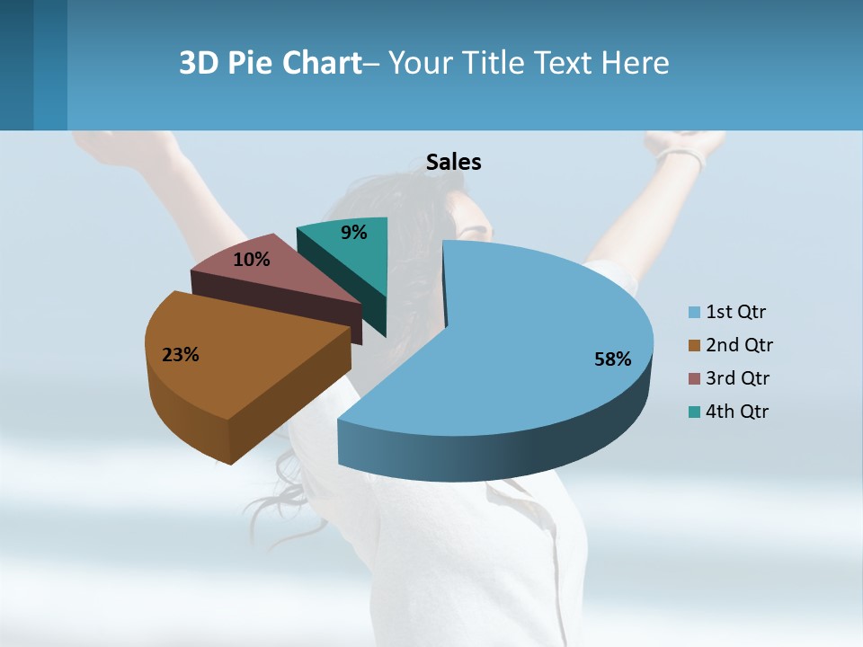 A Woman With Her Arms Up In The Air PowerPoint Template