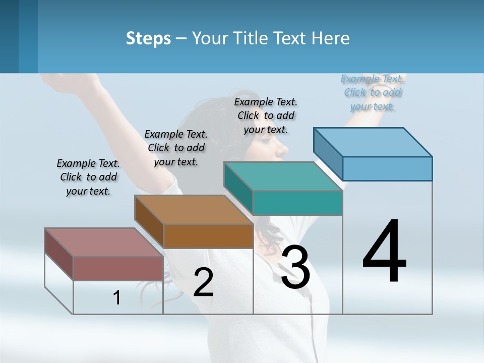 A Woman With Her Arms Up In The Air PowerPoint Template