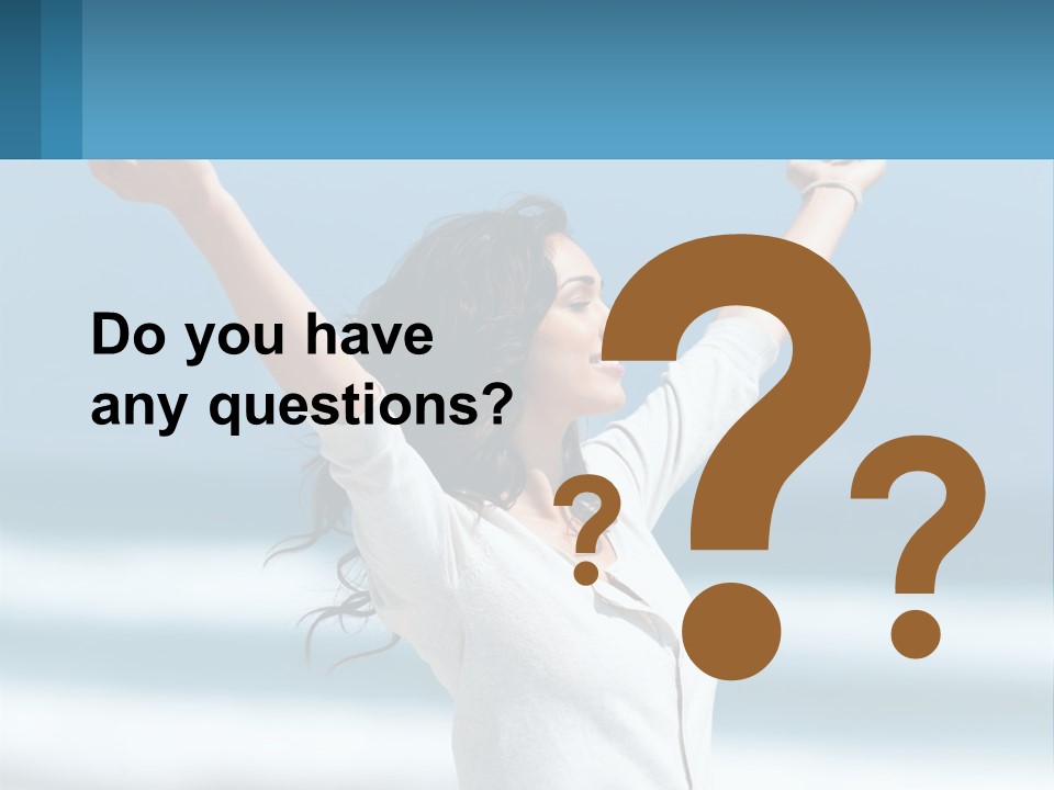 A Woman With Her Arms Up In The Air PowerPoint Template