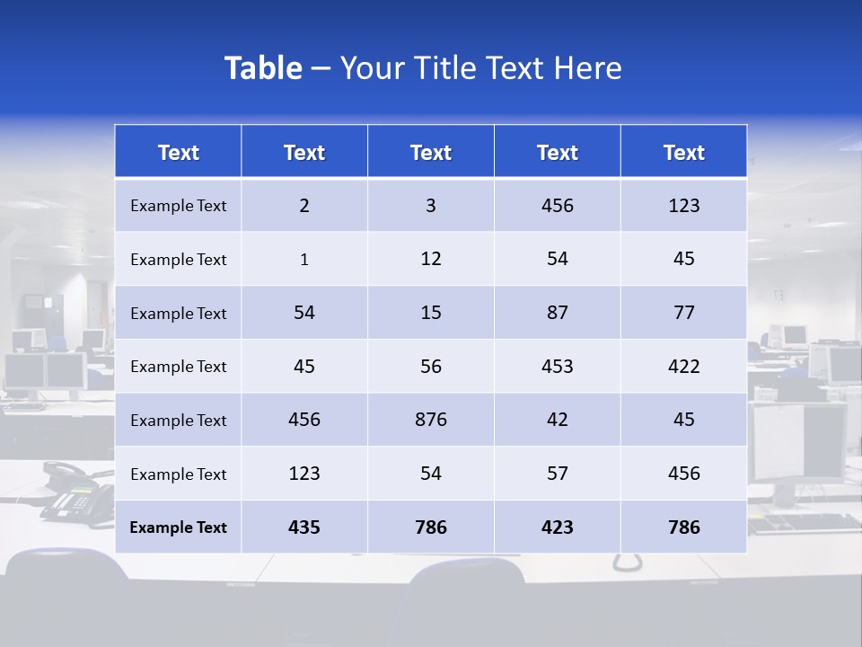 A Room Full Of Computer Monitors And Keyboards PowerPoint Template