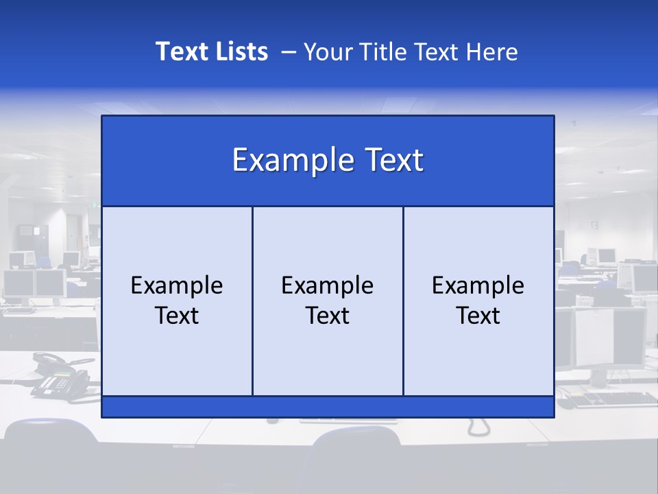 A Room Full Of Computer Monitors And Keyboards PowerPoint Template