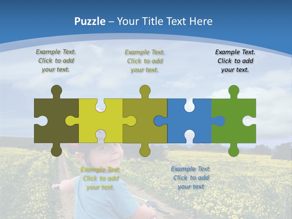 A Young Boy Riding A Bike Down A Dirt Road PowerPoint Template