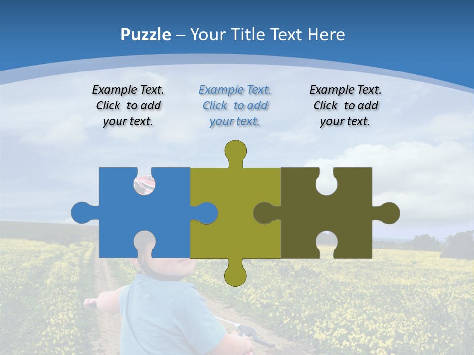 A Young Boy Riding A Bike Down A Dirt Road PowerPoint Template