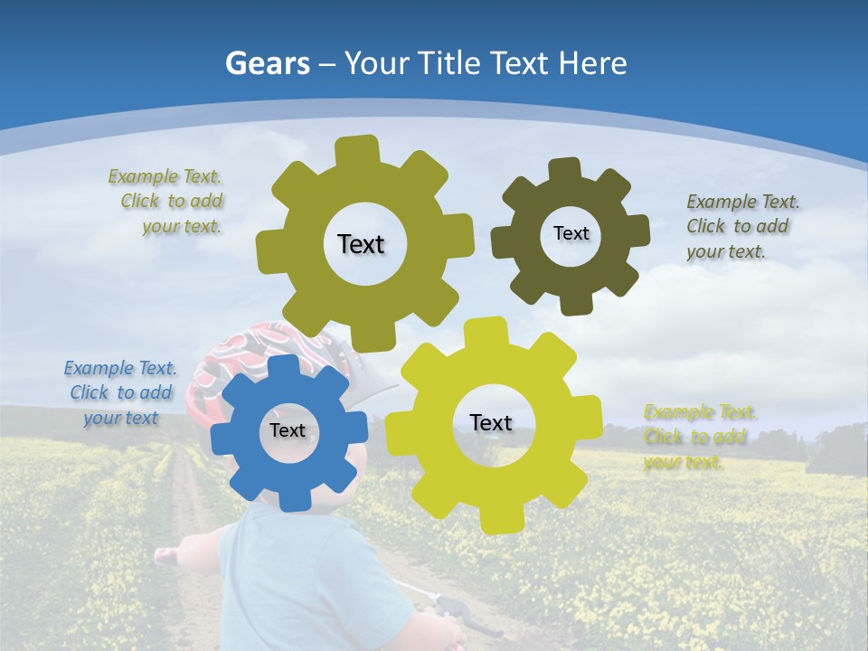 A Young Boy Riding A Bike Down A Dirt Road PowerPoint Template