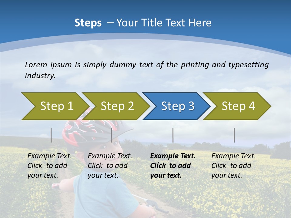 A Young Boy Riding A Bike Down A Dirt Road PowerPoint Template