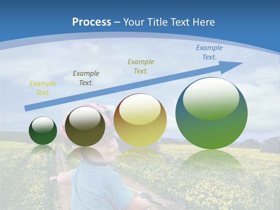 A Young Boy Riding A Bike Down A Dirt Road PowerPoint Template